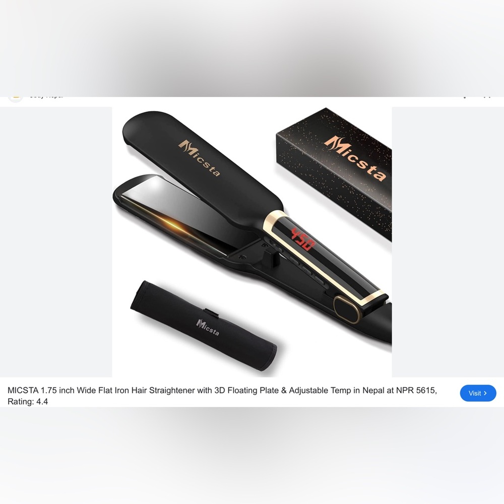 New Micsta Superior Grade Fast Styling Hair Straightener.